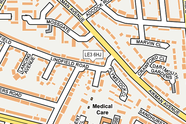 LE3 6HJ map - OS OpenMap – Local (Ordnance Survey)