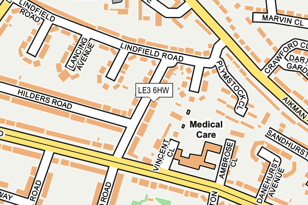 LE3 6HW map - OS OpenMap – Local (Ordnance Survey)