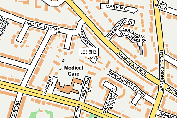 LE3 6HZ map - OS OpenMap – Local (Ordnance Survey)