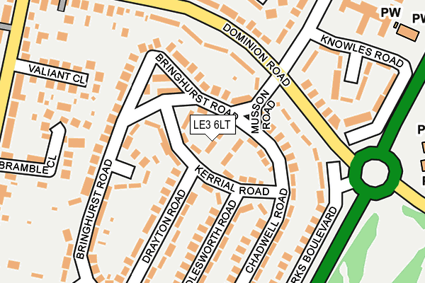 LE3 6LT map - OS OpenMap – Local (Ordnance Survey)