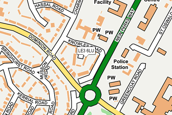 LE3 6LU map - OS OpenMap – Local (Ordnance Survey)