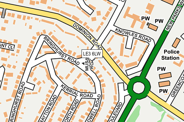 LE3 6LW map - OS OpenMap – Local (Ordnance Survey)