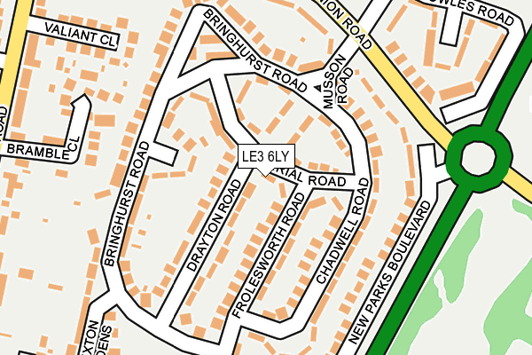 LE3 6LY map - OS OpenMap – Local (Ordnance Survey)