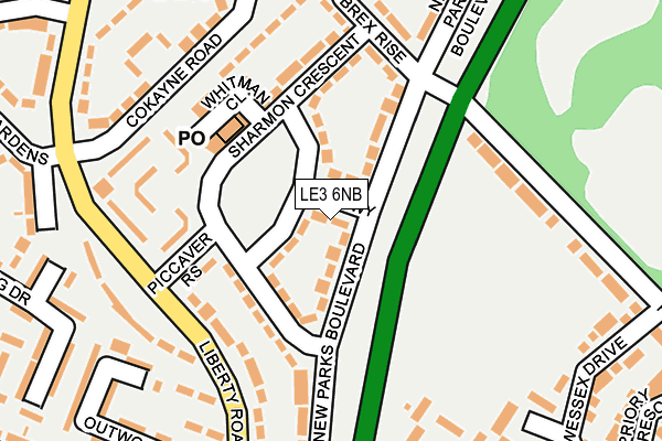 LE3 6NB map - OS OpenMap – Local (Ordnance Survey)