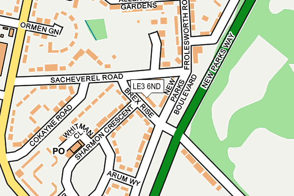 LE3 6ND map - OS OpenMap – Local (Ordnance Survey)