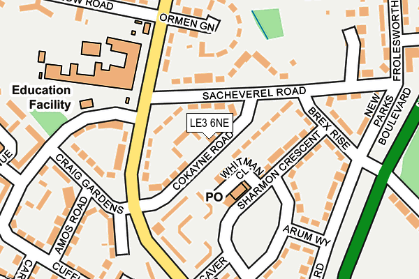 LE3 6NE map - OS OpenMap – Local (Ordnance Survey)