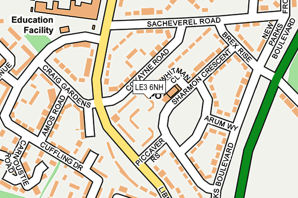LE3 6NH map - OS OpenMap – Local (Ordnance Survey)