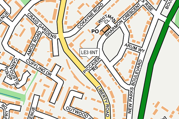 LE3 6NT map - OS OpenMap – Local (Ordnance Survey)