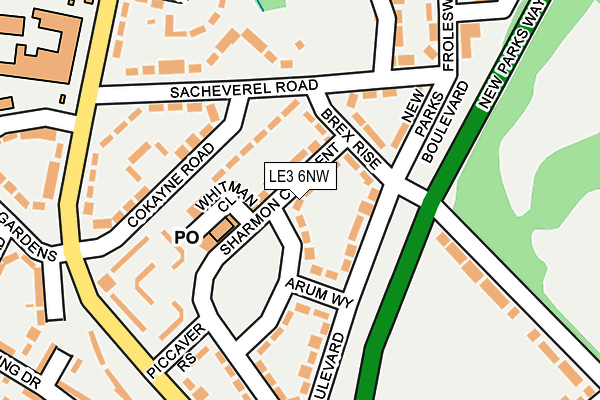 LE3 6NW map - OS OpenMap – Local (Ordnance Survey)