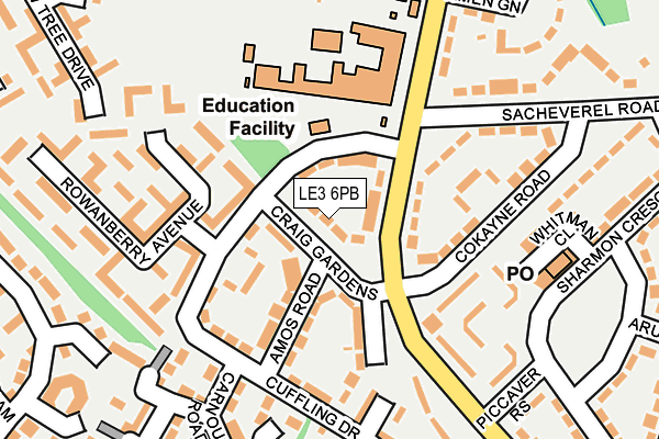 LE3 6PB map - OS OpenMap – Local (Ordnance Survey)