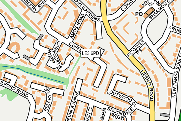 LE3 6PD map - OS OpenMap – Local (Ordnance Survey)