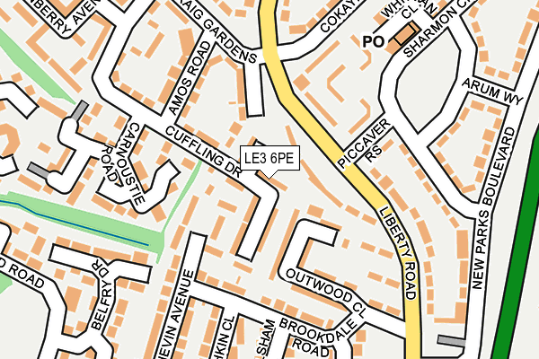 LE3 6PE map - OS OpenMap – Local (Ordnance Survey)