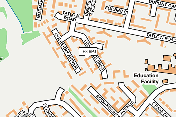 LE3 6PJ map - OS OpenMap – Local (Ordnance Survey)