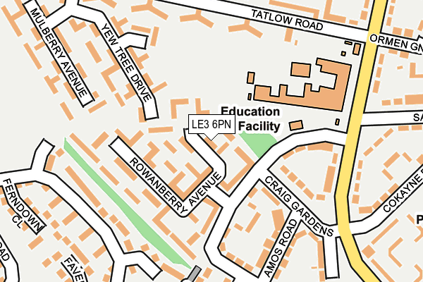 LE3 6PN map - OS OpenMap – Local (Ordnance Survey)