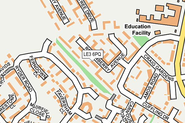 LE3 6PQ map - OS OpenMap – Local (Ordnance Survey)