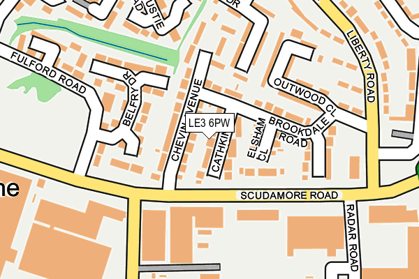 LE3 6PW map - OS OpenMap – Local (Ordnance Survey)