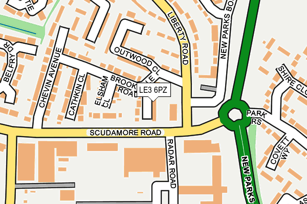 LE3 6PZ map - OS OpenMap – Local (Ordnance Survey)