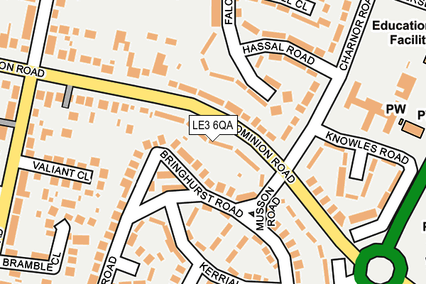 LE3 6QA map - OS OpenMap – Local (Ordnance Survey)