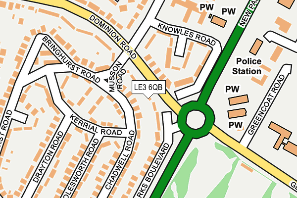 LE3 6QB map - OS OpenMap – Local (Ordnance Survey)