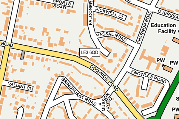 LE3 6QD map - OS OpenMap – Local (Ordnance Survey)