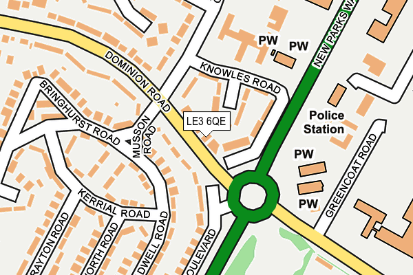 LE3 6QE map - OS OpenMap – Local (Ordnance Survey)