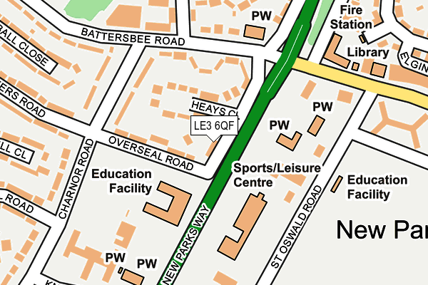 LE3 6QF map - OS OpenMap – Local (Ordnance Survey)