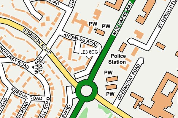 LE3 6QG map - OS OpenMap – Local (Ordnance Survey)