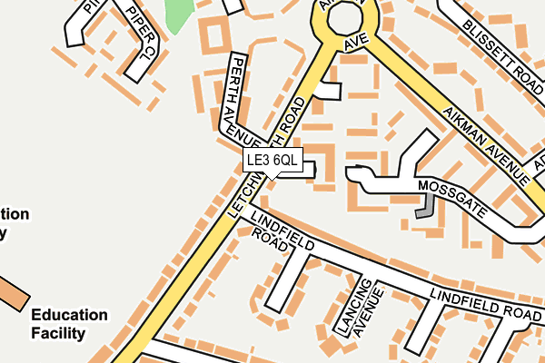 LE3 6QL map - OS OpenMap – Local (Ordnance Survey)