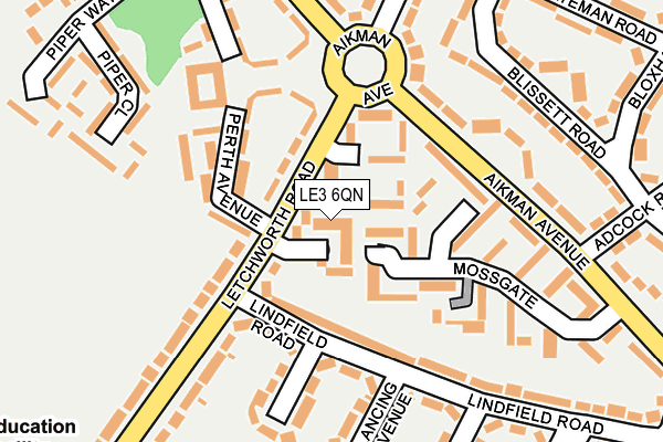 LE3 6QN map - OS OpenMap – Local (Ordnance Survey)
