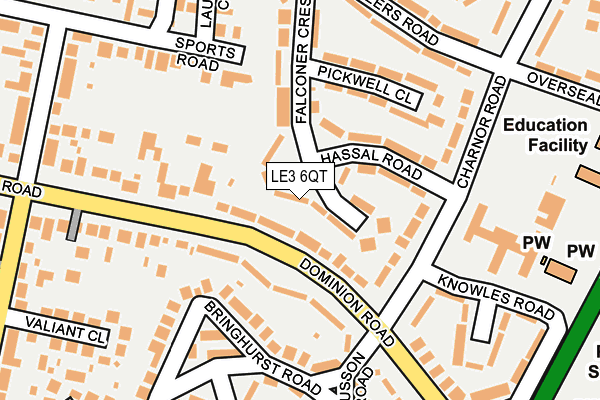 LE3 6QT map - OS OpenMap – Local (Ordnance Survey)