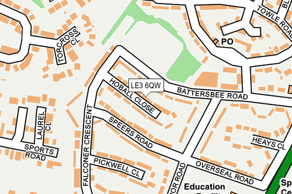 LE3 6QW map - OS OpenMap – Local (Ordnance Survey)