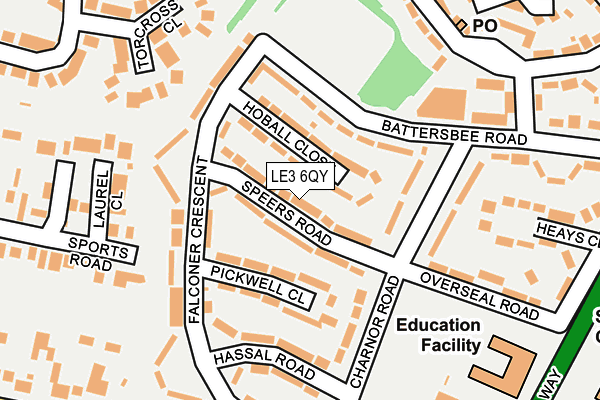 LE3 6QY map - OS OpenMap – Local (Ordnance Survey)