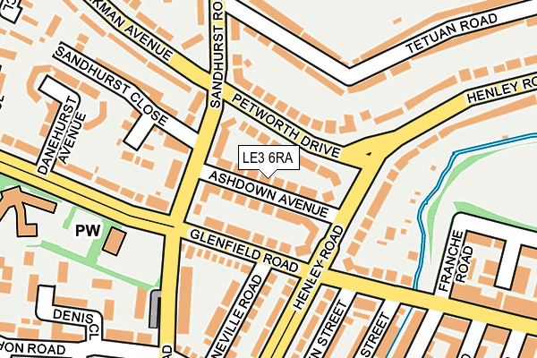 LE3 6RA map - OS OpenMap – Local (Ordnance Survey)