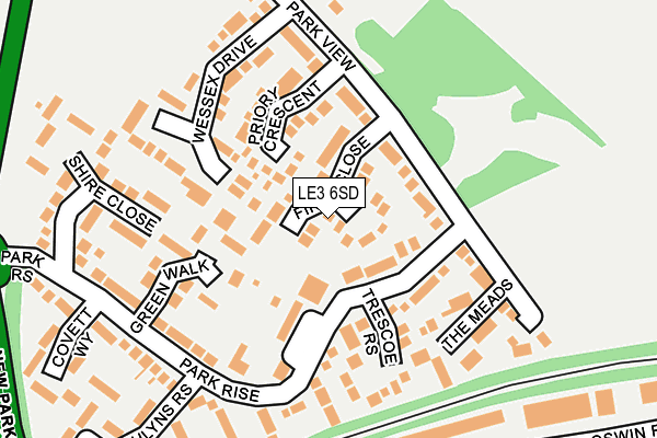 LE3 6SD map - OS OpenMap – Local (Ordnance Survey)
