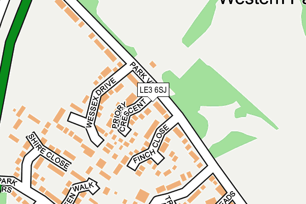 LE3 6SJ map - OS OpenMap – Local (Ordnance Survey)