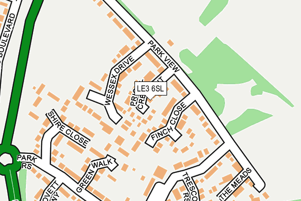 LE3 6SL map - OS OpenMap – Local (Ordnance Survey)