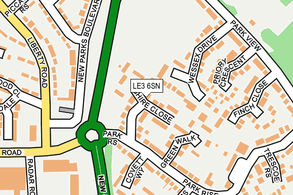 LE3 6SN map - OS OpenMap – Local (Ordnance Survey)