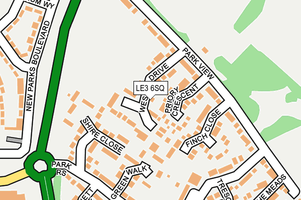 LE3 6SQ map - OS OpenMap – Local (Ordnance Survey)