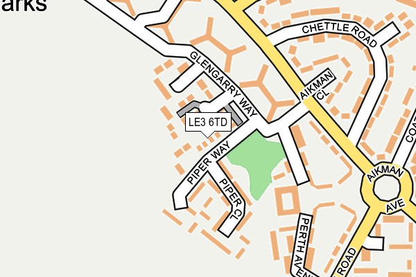 LE3 6TD map - OS OpenMap – Local (Ordnance Survey)
