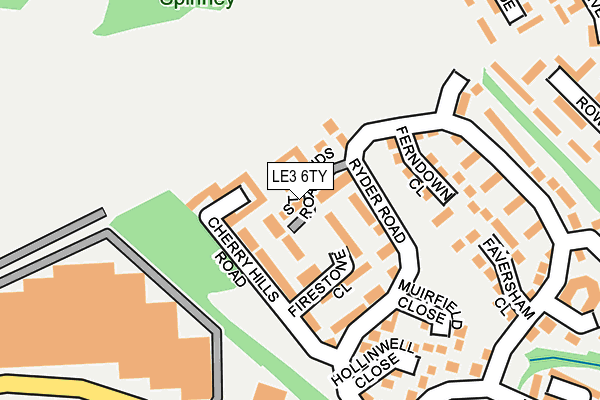 LE3 6TY map - OS OpenMap – Local (Ordnance Survey)