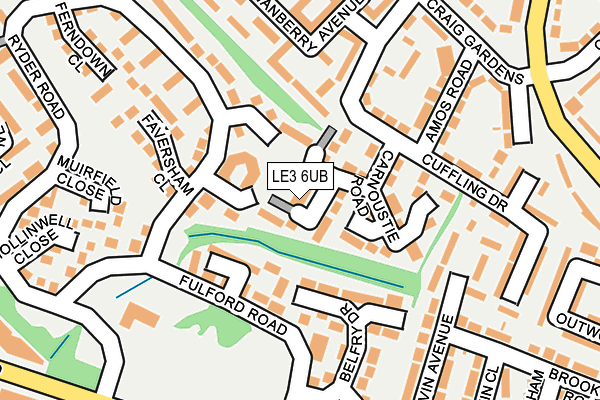 LE3 6UB map - OS OpenMap – Local (Ordnance Survey)