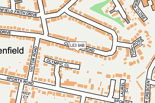 LE3 8AB map - OS OpenMap – Local (Ordnance Survey)