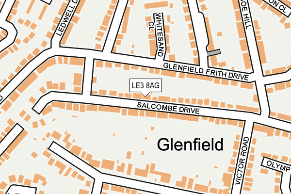 LE3 8AG map - OS OpenMap – Local (Ordnance Survey)