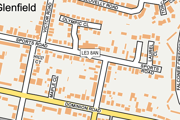 LE3 8AN map - OS OpenMap – Local (Ordnance Survey)