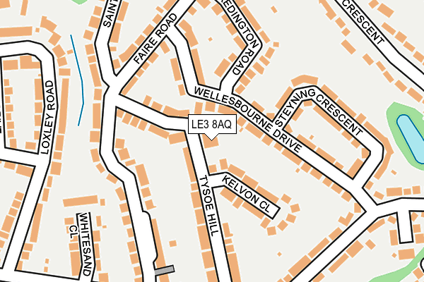 LE3 8AQ map - OS OpenMap – Local (Ordnance Survey)