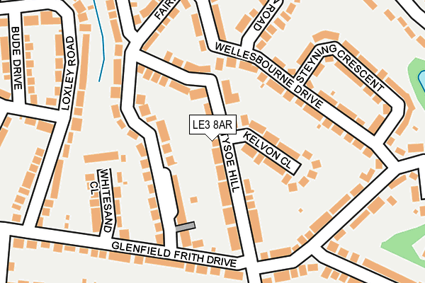 LE3 8AR map - OS OpenMap – Local (Ordnance Survey)
