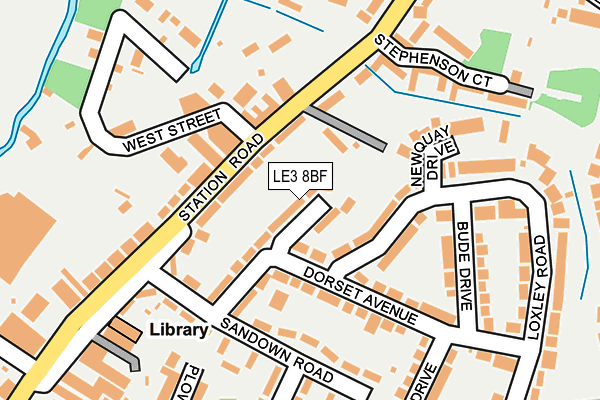 LE3 8BF map - OS OpenMap – Local (Ordnance Survey)