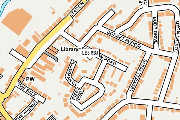 LE3 8BJ map - OS OpenMap – Local (Ordnance Survey)
