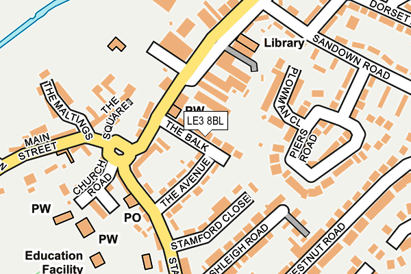 LE3 8BL map - OS OpenMap – Local (Ordnance Survey)