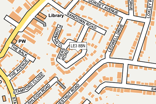 LE3 8BN map - OS OpenMap – Local (Ordnance Survey)